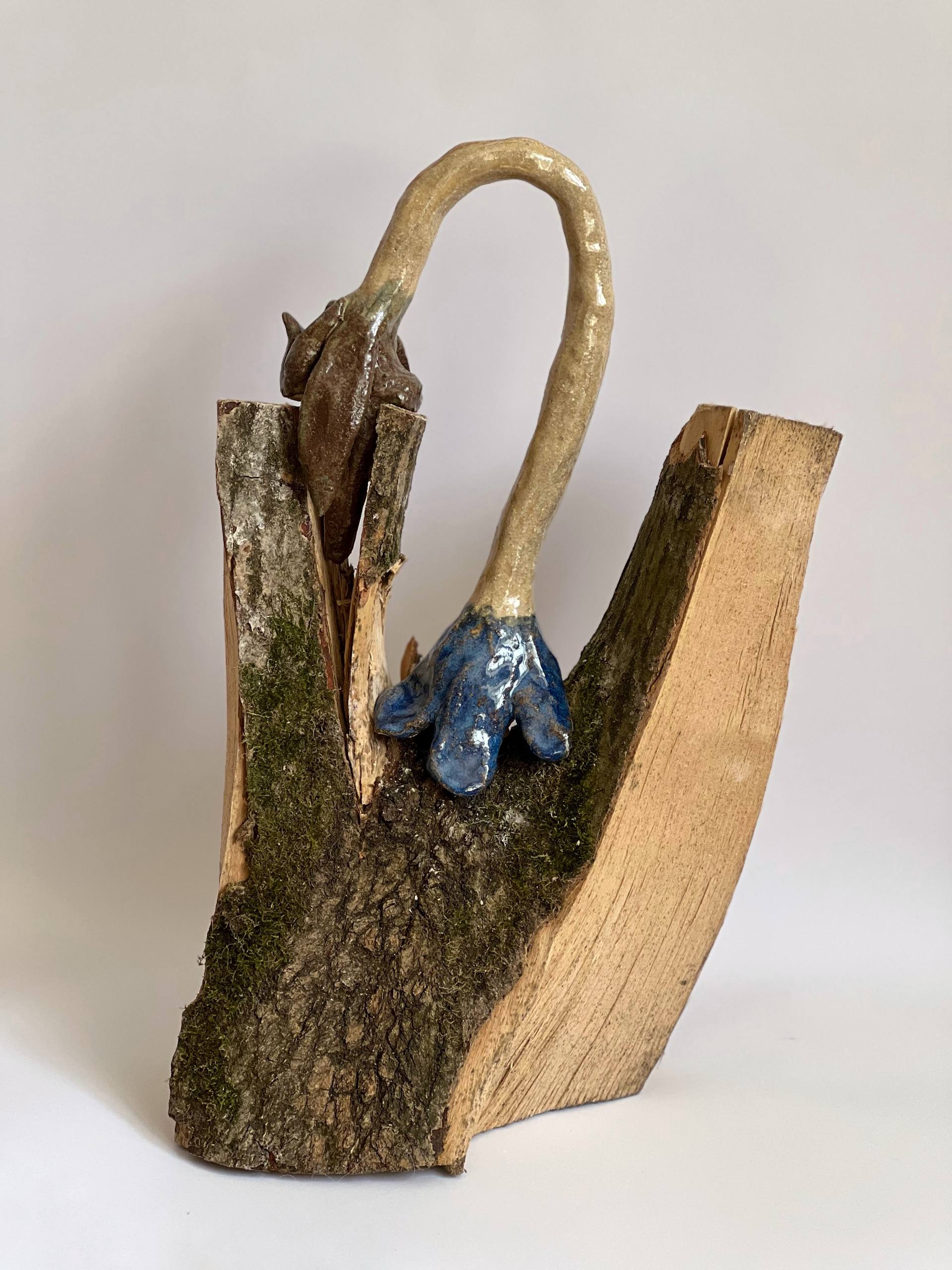 Kinder Album, Синя квітка, 2023, дерево, кераміка